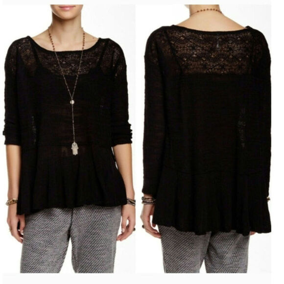 Free People Kristobel Tunic in Black sz M - Picture 1 of 11